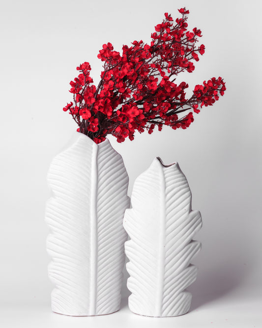 Banana Leaf Ceramic Vase