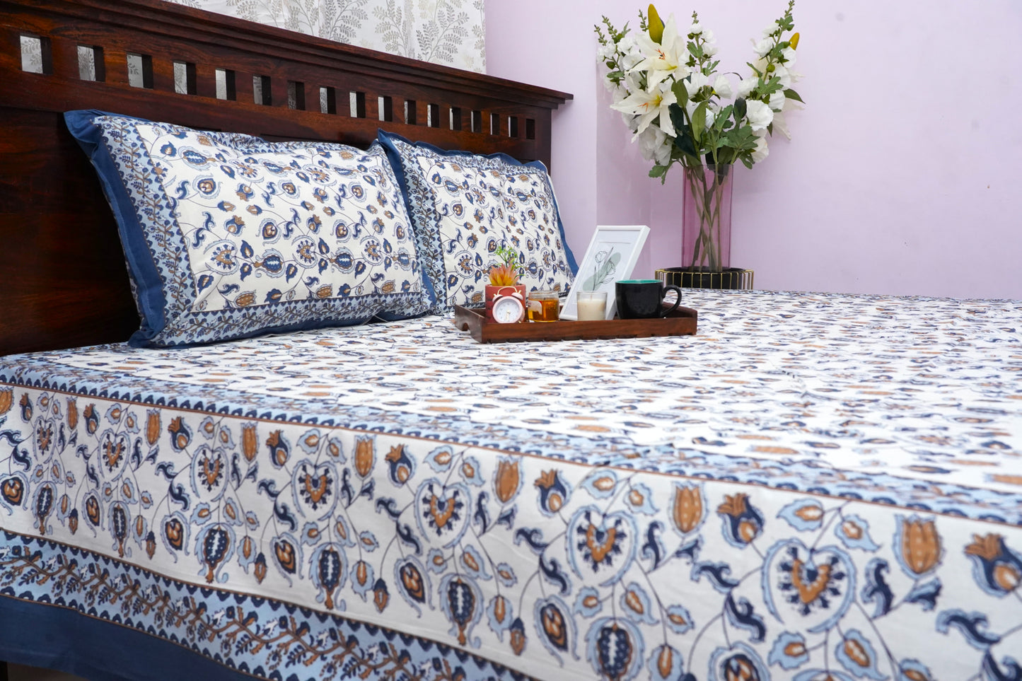 Queen Bedsheet ornate garden (90x100 inches)