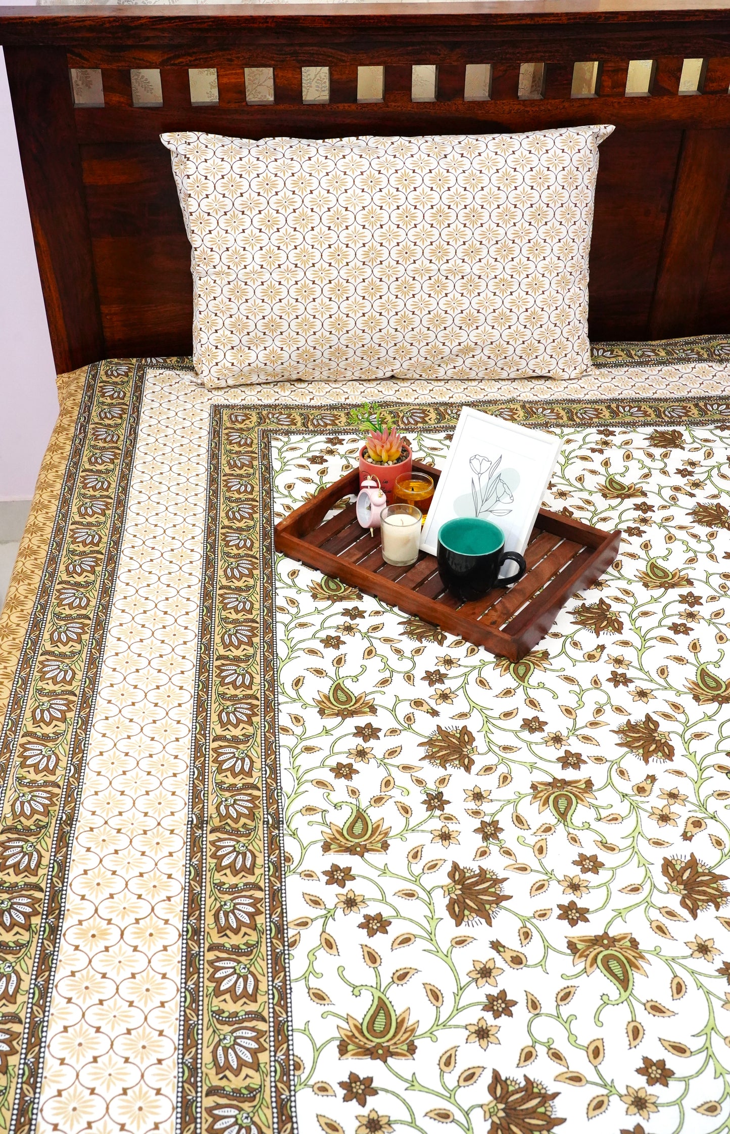 Single Bedsheet Sage Blossom (60x90 inches)