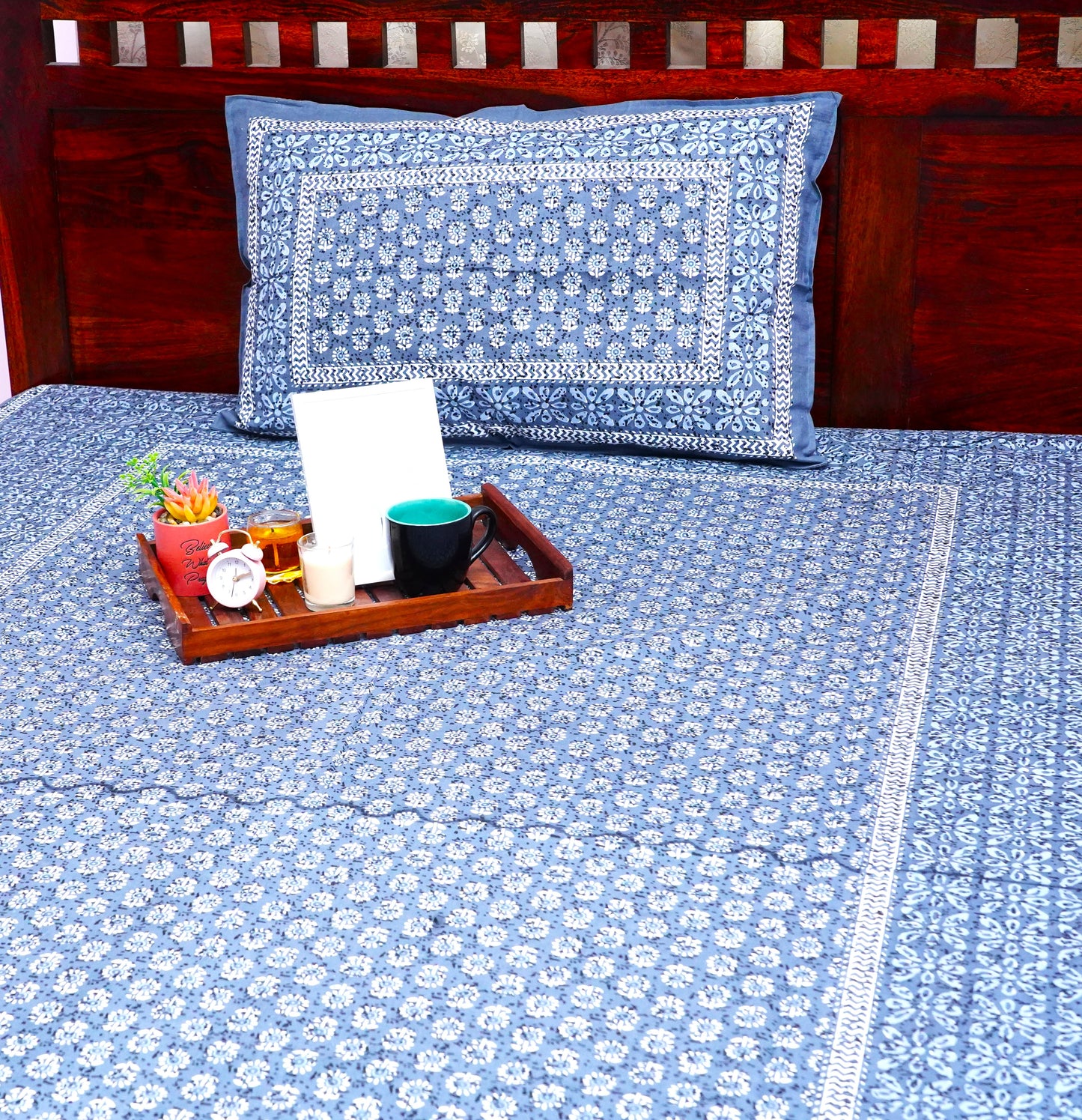 Single Bedsheet Blue Batik (60x90 inches)