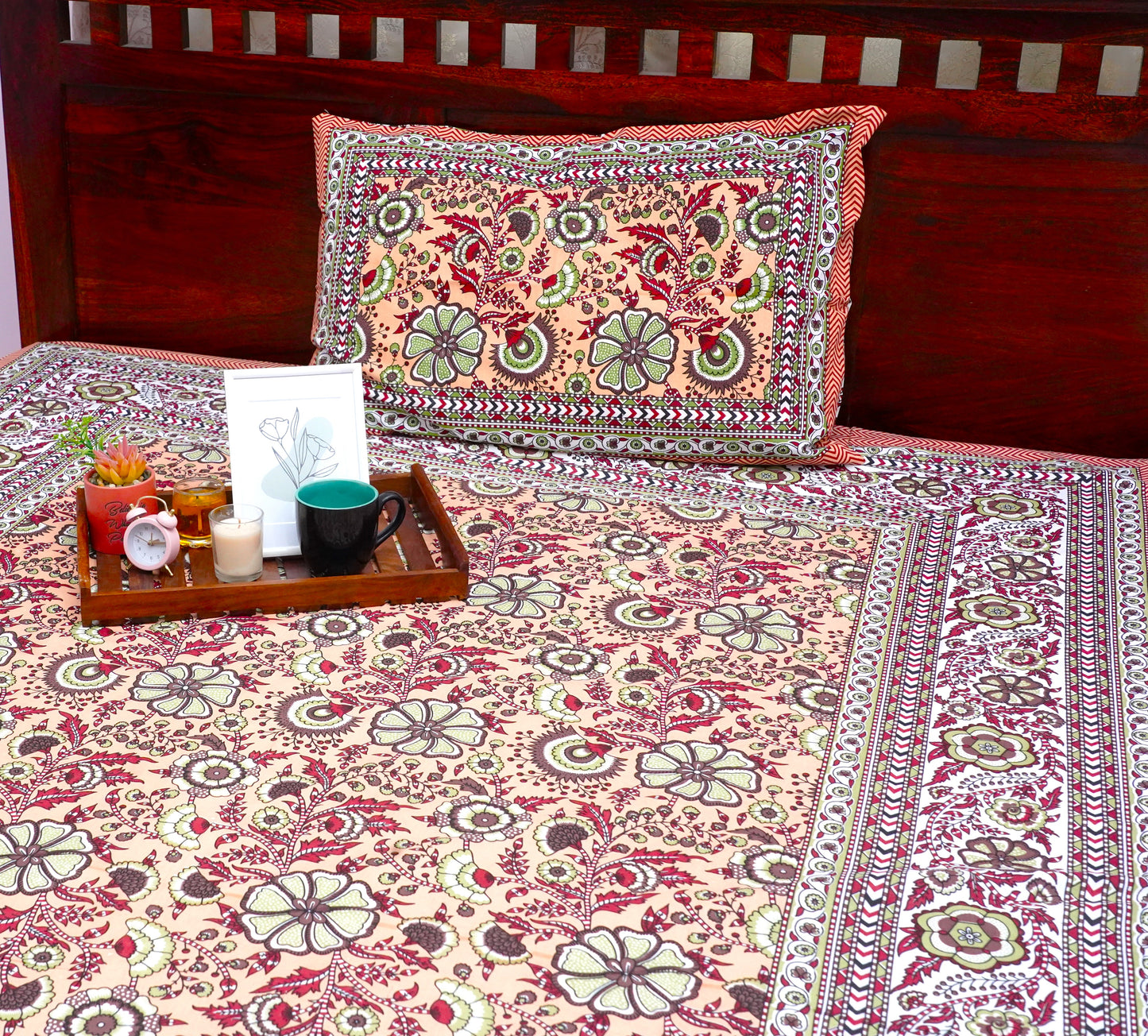 Single Bedsheet Peach Garden (60x90 inches)