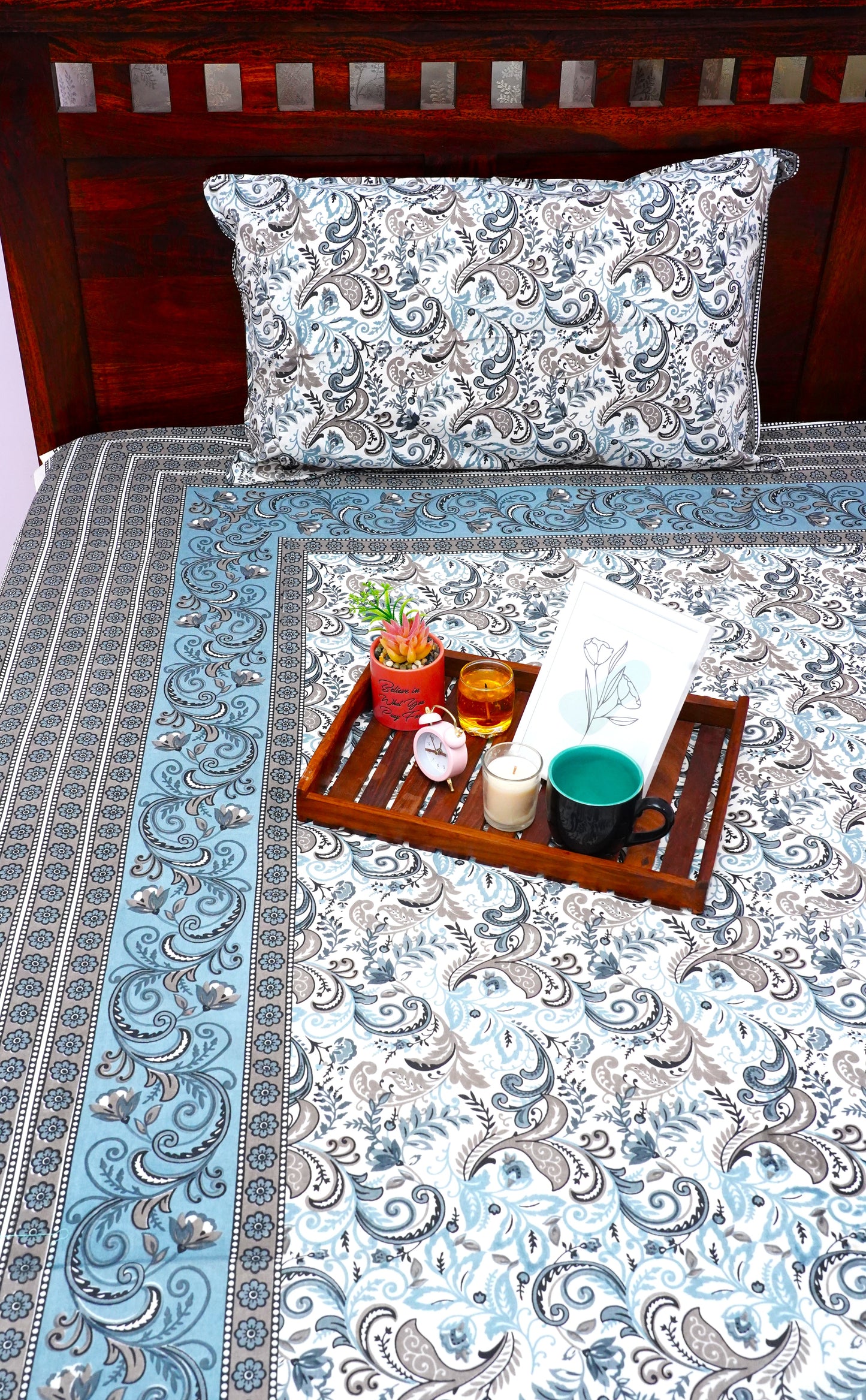Single Bedsheet Grey Twirl (60x90 inches)