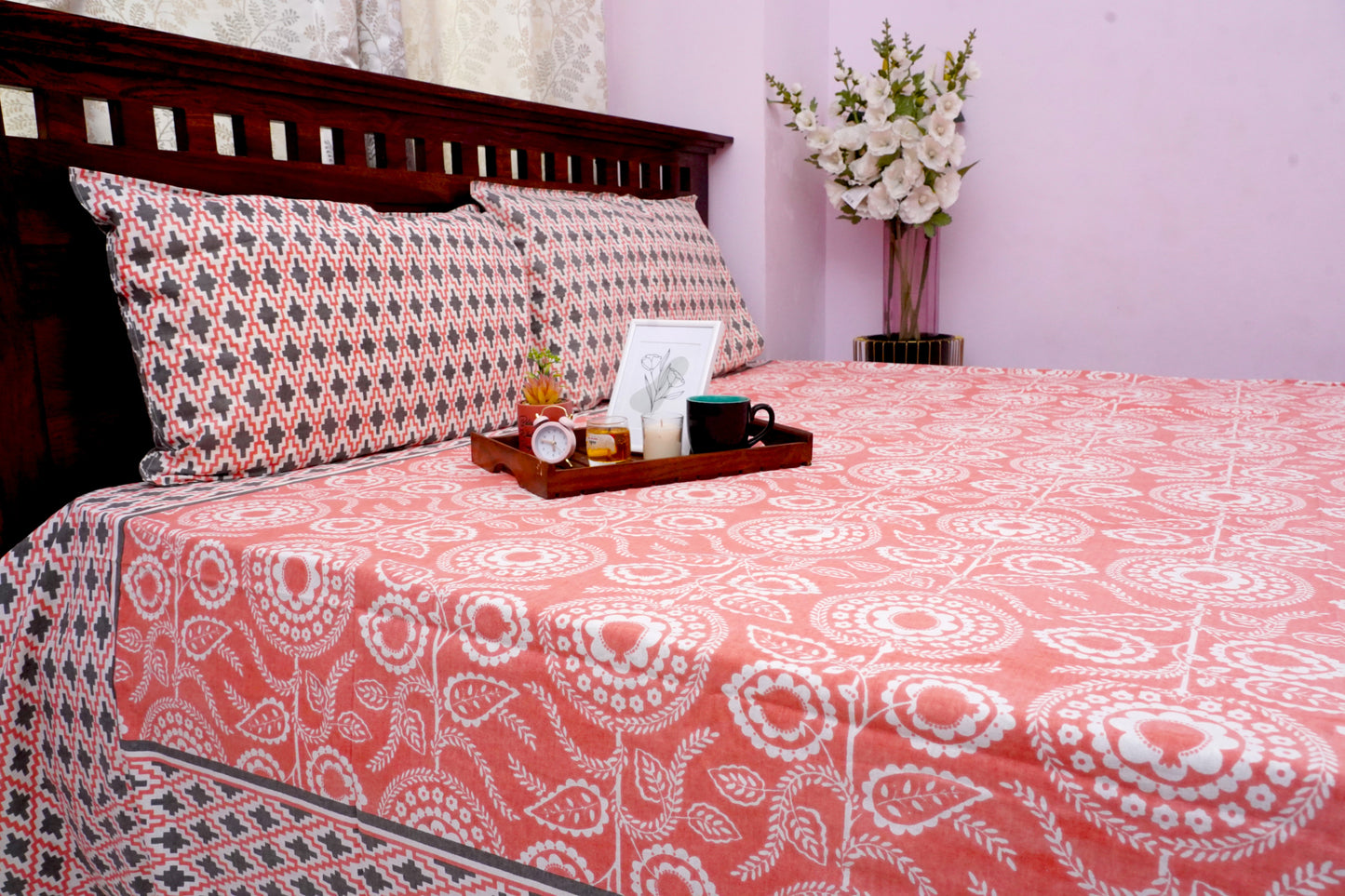 King Bedsheet Tangerine Garden (108x108 inches)