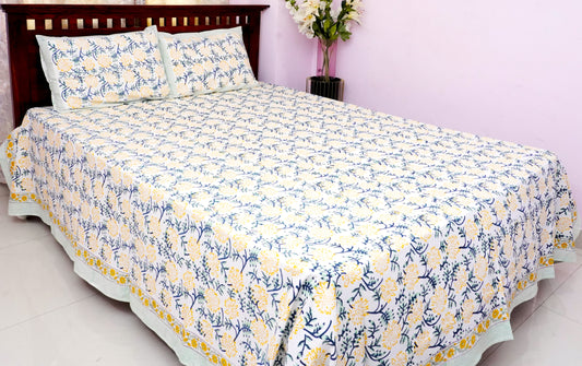 King Bedsheet Sketch Flowers (100x108 inches)
