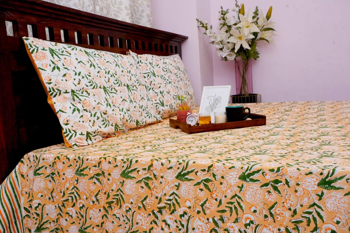 King Bedsheet Tangerine Forest (100x108 inches)