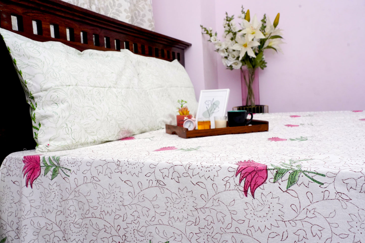 King Bedsheet Henna Floral (100x108)