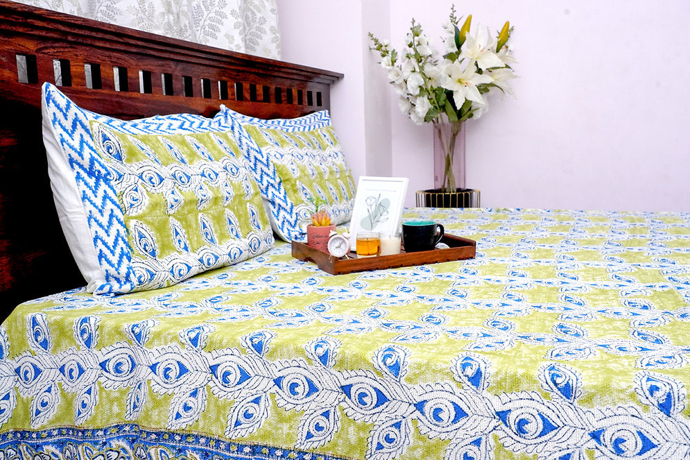 BlueWings Bedcover (Khadi Cotton Bedsheet)