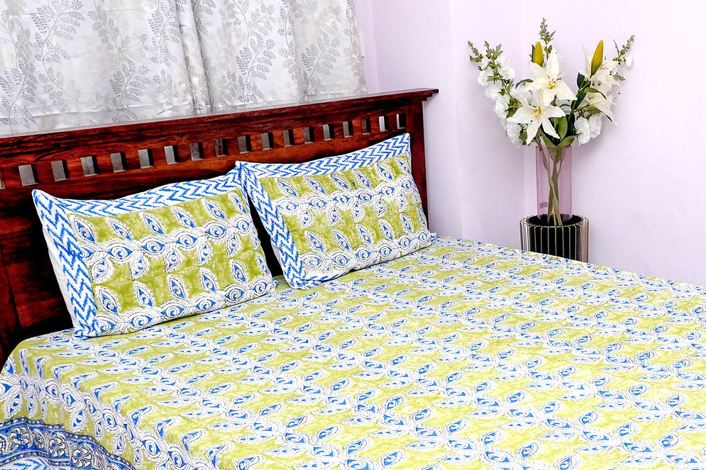 BlueWings Bedcover (Khadi Cotton Bedsheet)