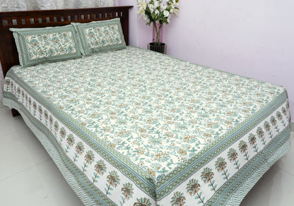 Queen Bedsheet Sage Garden (90x100 inches)