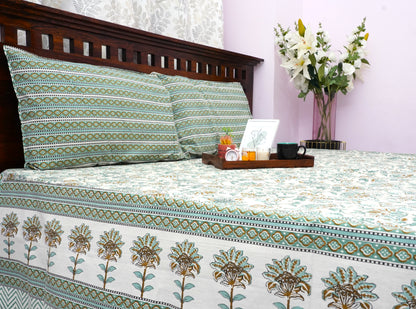 Queen Bedsheet Sage Garden (90x100 inches)