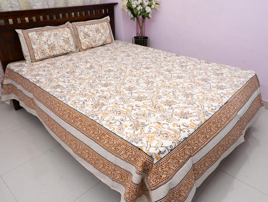 Queen Bedsheet Teracota Vines (90x100 inches)