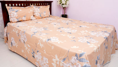 King Bedsheet Orange Bloom Cotton (108x108 inches)