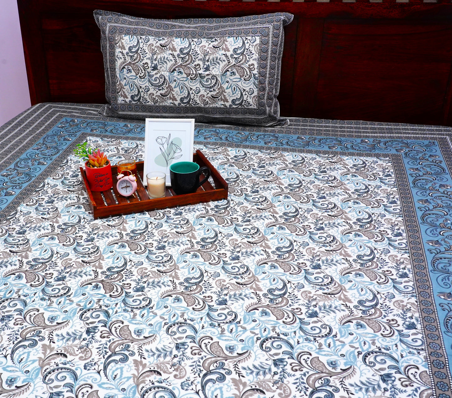 Single Bedsheet Grey Twirl (60x90 inches)