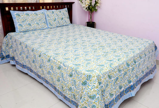 King Bedsheet Twisted Blue Vines