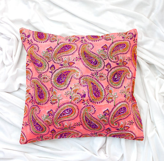 Ethnic Red Cotton Cushion Cover